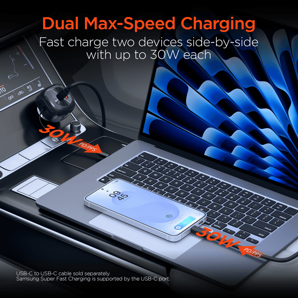 SpeedBoost HyperGear 60W Retractable Car Charger