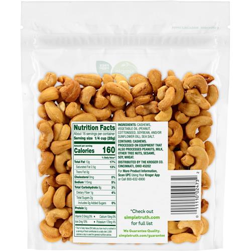 Simple Truth Sea Salt Roasted Cashew Nuts 16 oz