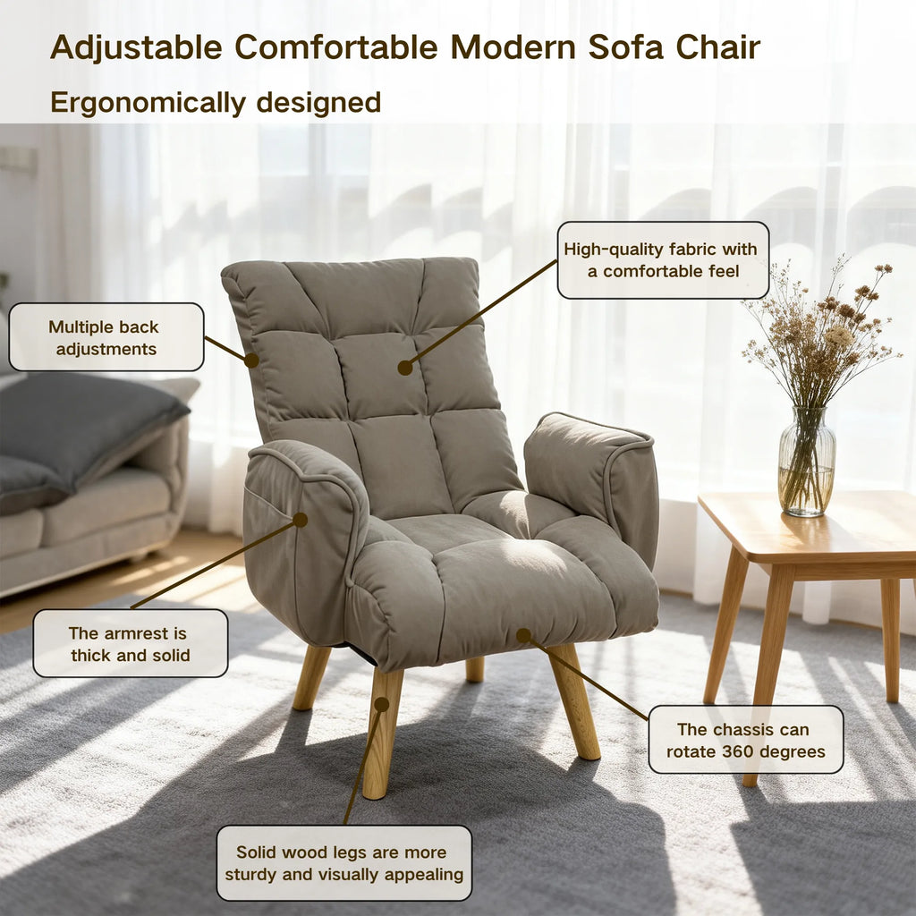Sofa Lounge Chair - Rotatable and Adjustable for Ultimate Comfort