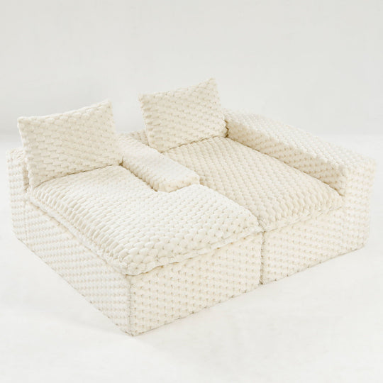Modular Sofa, Convertible Twin Seat With Chaise Lounge