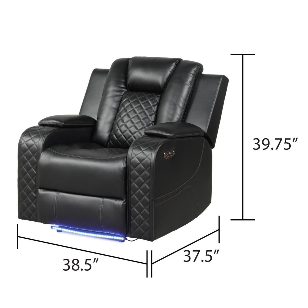 Benz - LED &amp; Power Recliner Chair With Adjustable Headrest