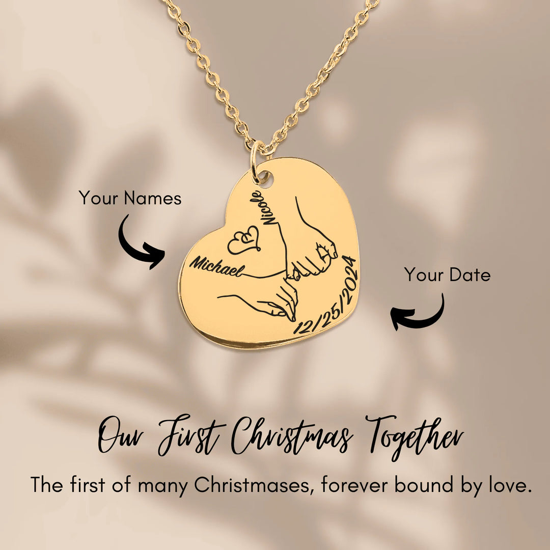 Our first christmas together Heart Necklace