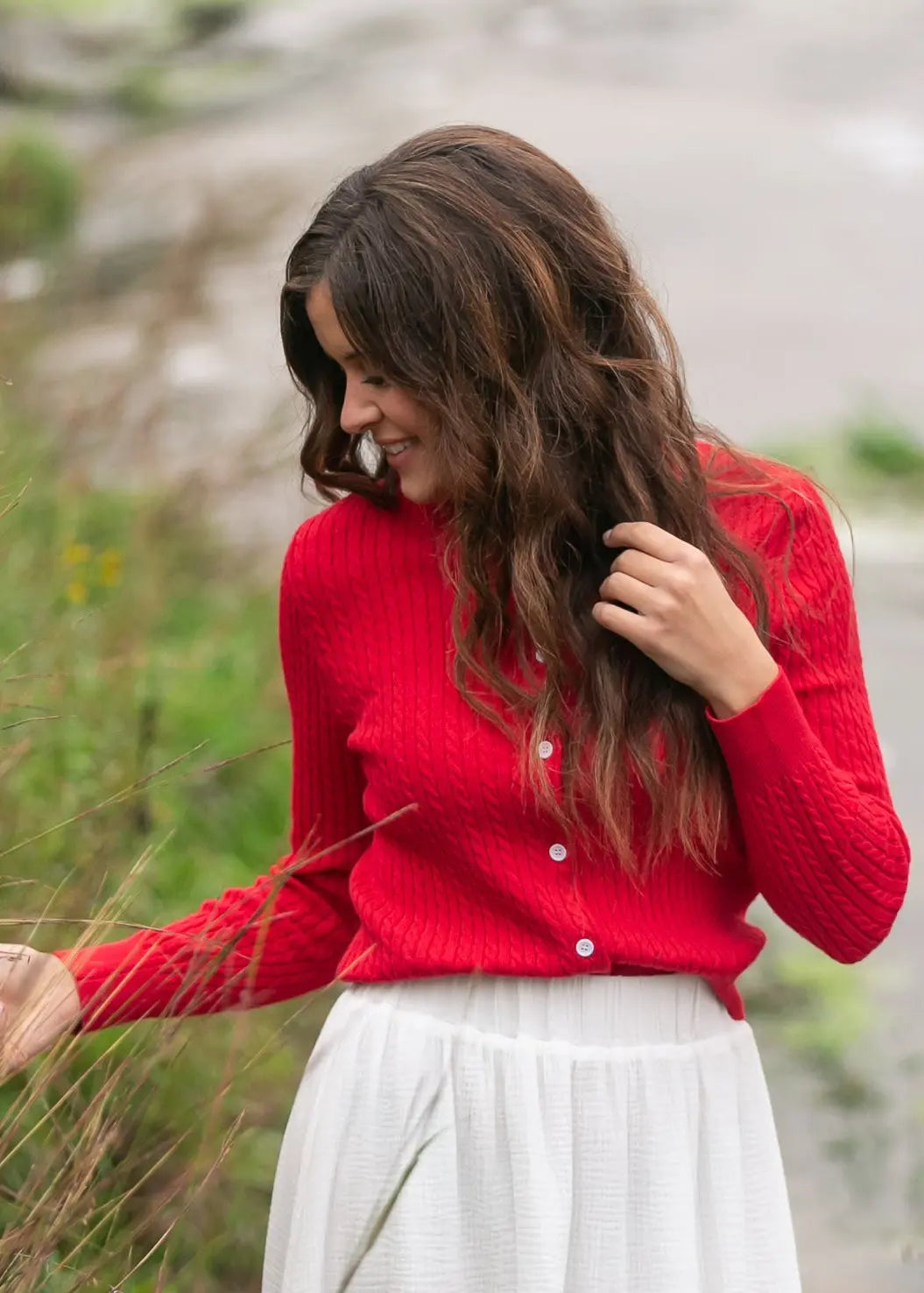 Mason Red Button Up Cardigan