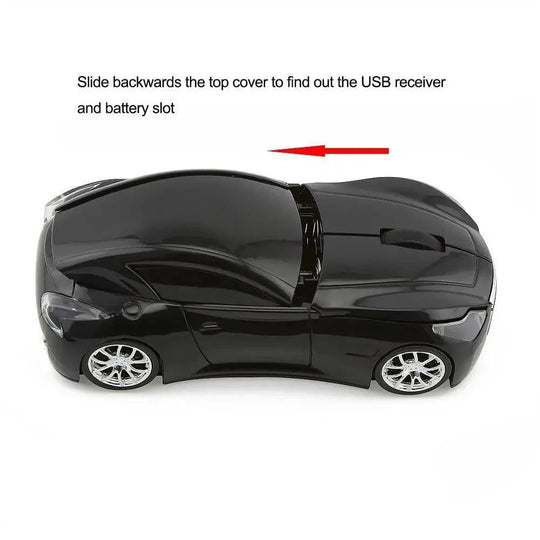 Wireless Black Sports Car USB Mouse Design Computer 1600 DPI Mouse Mini Ergonomic Gaming Mouse For Laptop And Computer 2.4Ghz